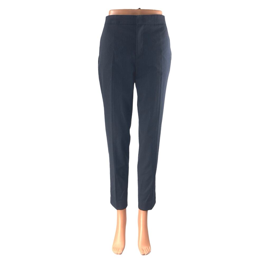 Zara Women's Black High Rise Slim Straight Leg Career Trousers Pants Size 4